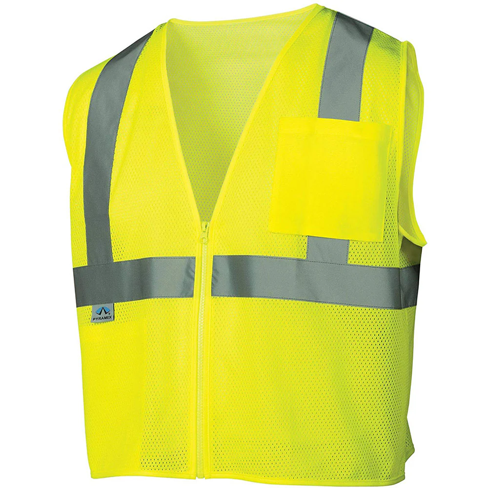 Pyramex RVZ2110SEX5 Safety Vest - Hi-Vis Lime - Self-Extinguishing - 5X Large - Moutools