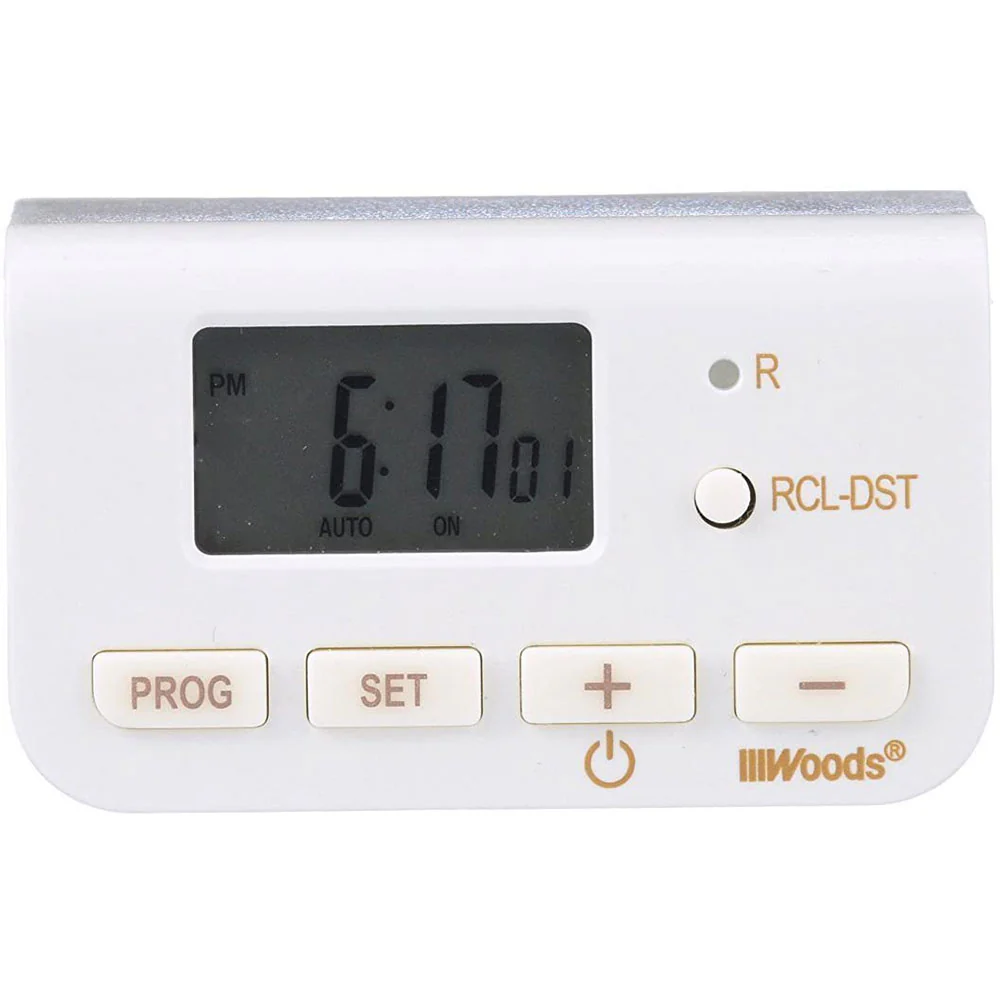 Woods 50027 50027WD Indoor 24-Hour Digital Plug-in Timer, 1 Polarized Outlet, 1 Pack, 1 Pack - Moutools