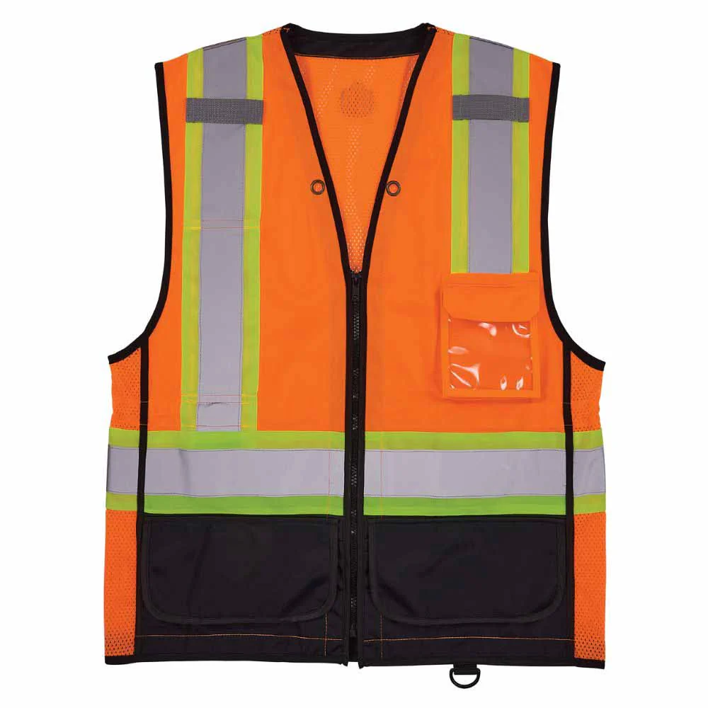 Ergodyne 23049 8251HDZBK 4XL/5XL Orange Hi Vis Safety Vest - Moutools