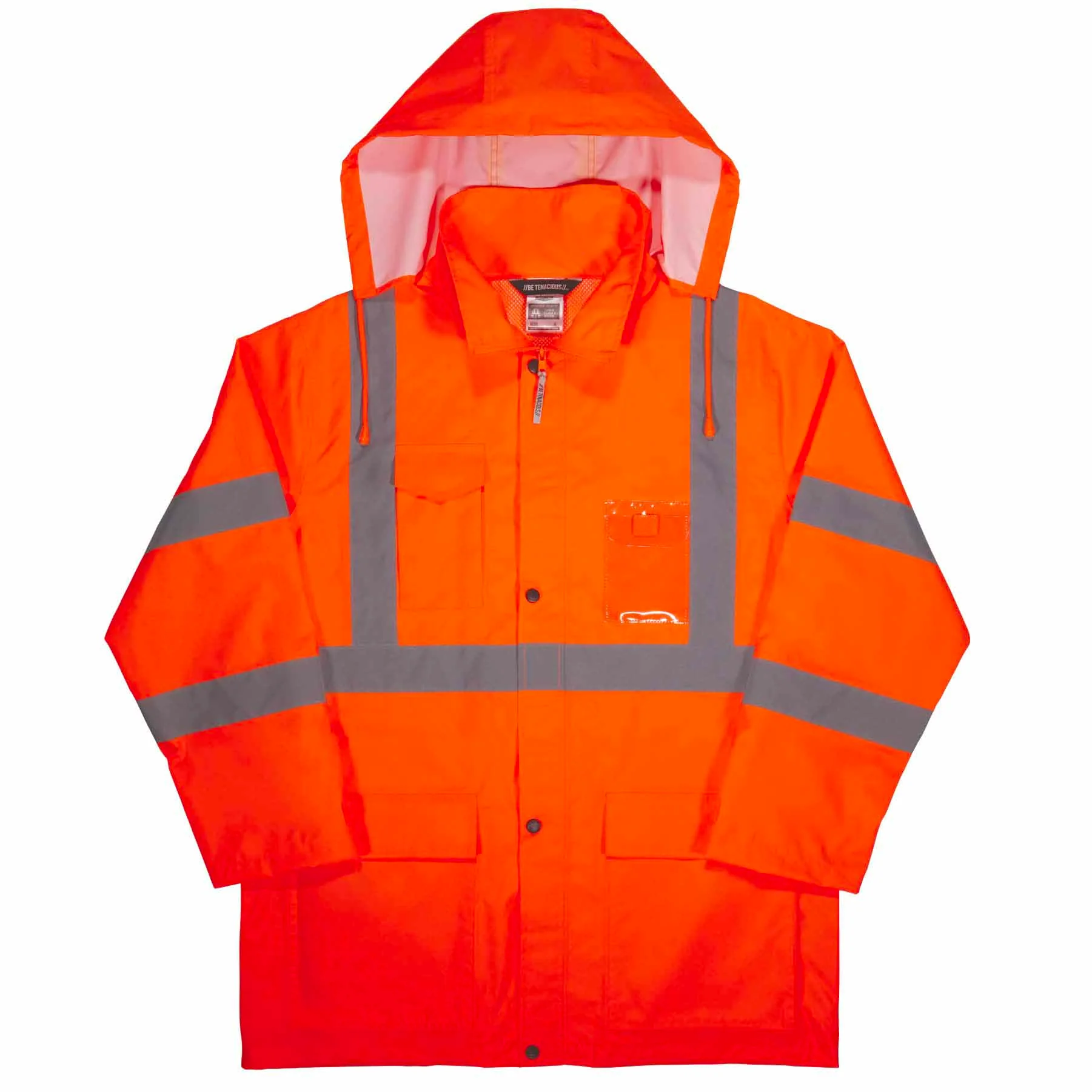 Ergodyne 24365 8366 XL Orange Class 3 Lightweight Hi-Vis Rain Jacket - Moutools
