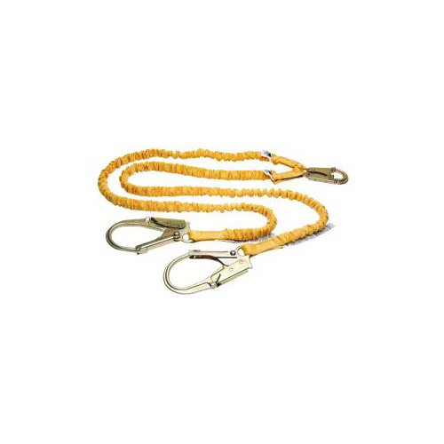 Werner C451200 6' SoftCoil Twinleg Lanyard with Snap Hook and Rebar Hook - Moutools