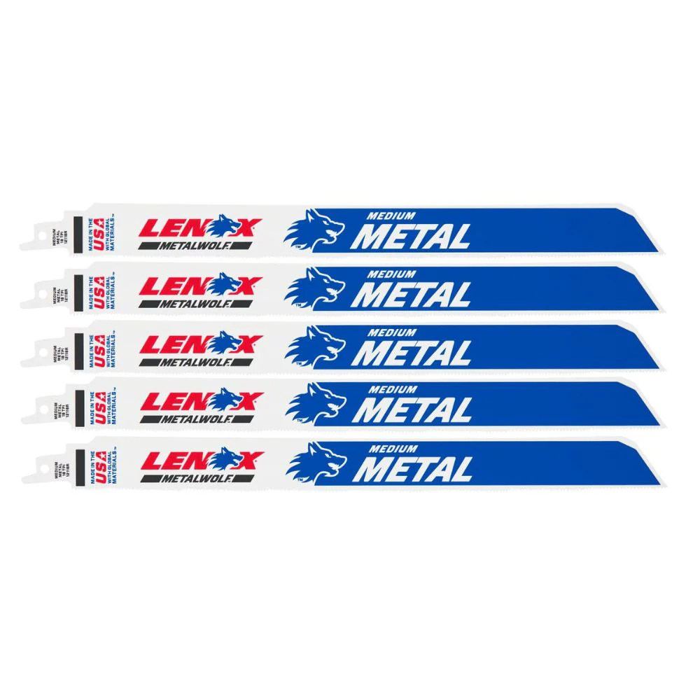 Lenox 2019012118R METALWOLF 12 in. 18 TPI WAVE EDGE Reciprocating Saw Blade (5 PK) - Moutools