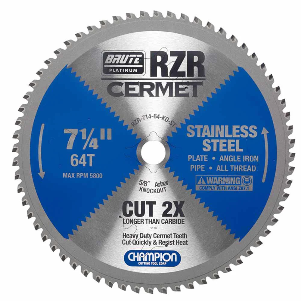 Champion RZR-714-64-KO-ST Metal Circular Saw Blade - 7-1/4
