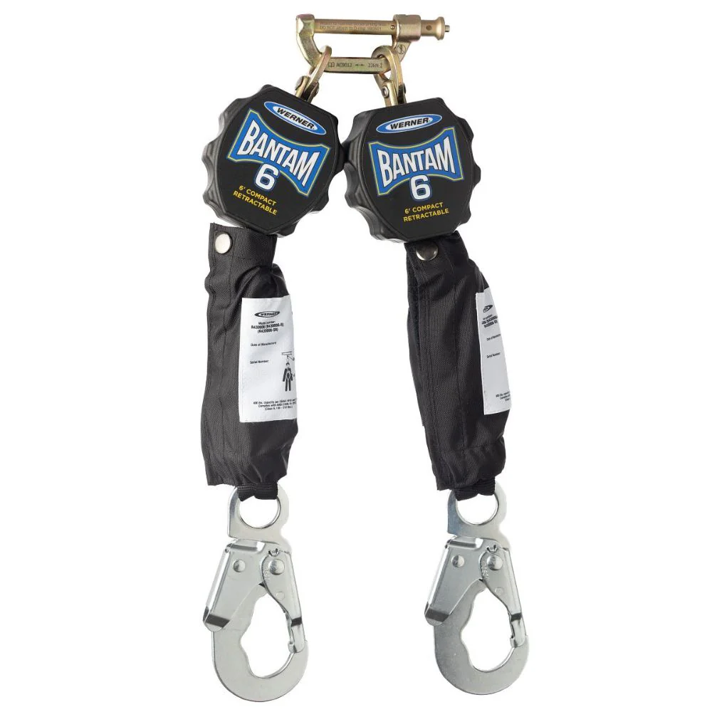 Werner R433006 2 - Bantam R430006 SRL's with A100531 Twinleg Carabiner Adapter - Moutools