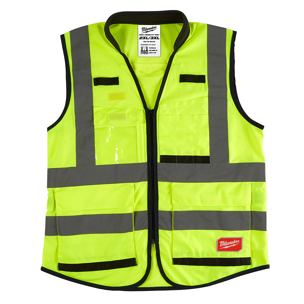 Milwaukee 48-73-5043 High Visibility Yellow Performance Safety Vest - XXL/XXXL - Moutools