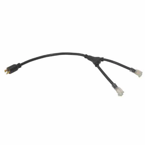 Southwire 65038601 10/3 STW GENERATOR ADAPTER - L14-30 PLUG TO (X2) 5-20 LIGHTED RECEPTACLES - Moutools