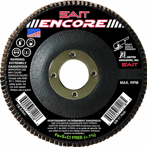 Sait 71205 36 Grit Encore Flap Disc, Type 27 - Moutools