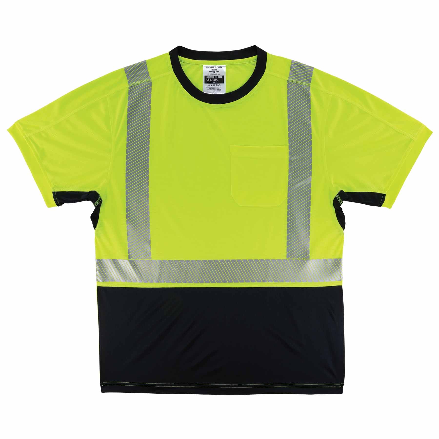 Ergodyne 23505 8283BK XL Lime Class 2 Performance T-Shirt - Lightweight - Moutools