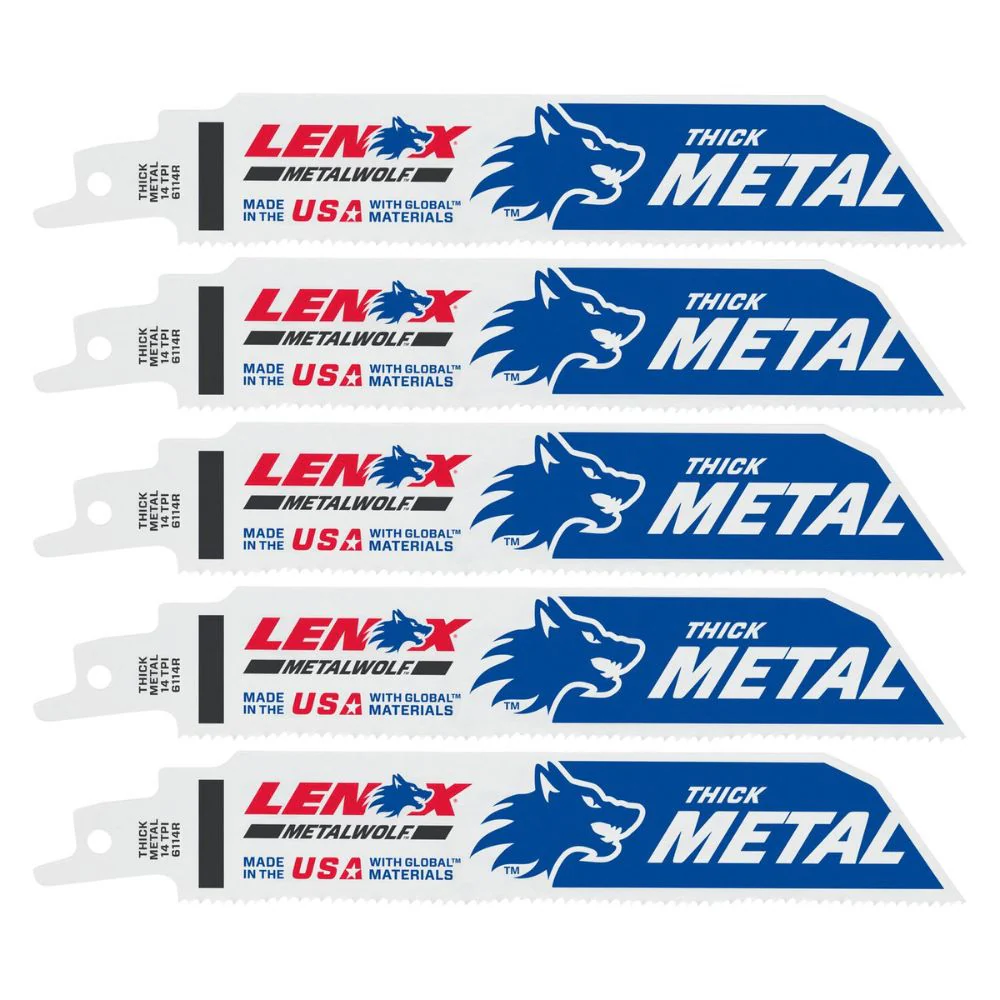 Lenox 201726114R METALWOLF 6 in. 14 TPI WAVE EDGE Reciprocating Saw Blade (5 PK) - Moutools