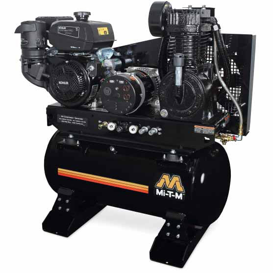 Mi-T-M AG2-SK14-30M 30-Gallon Two Stage Gasoline Air Compressor/Generator Combination - Moutools