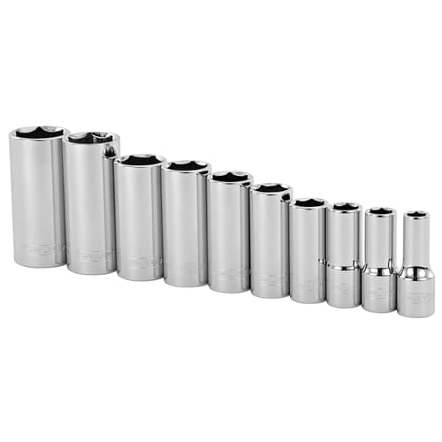 Stanley 89-637 10 Pc Socket Set Deep 6 Pt SAE - Moutools