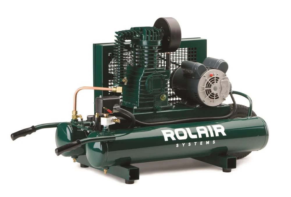 Rolair 5715K17 1.5 HP 9 Gal Electric Twin Tank Air Compressor with Regulator - Moutools