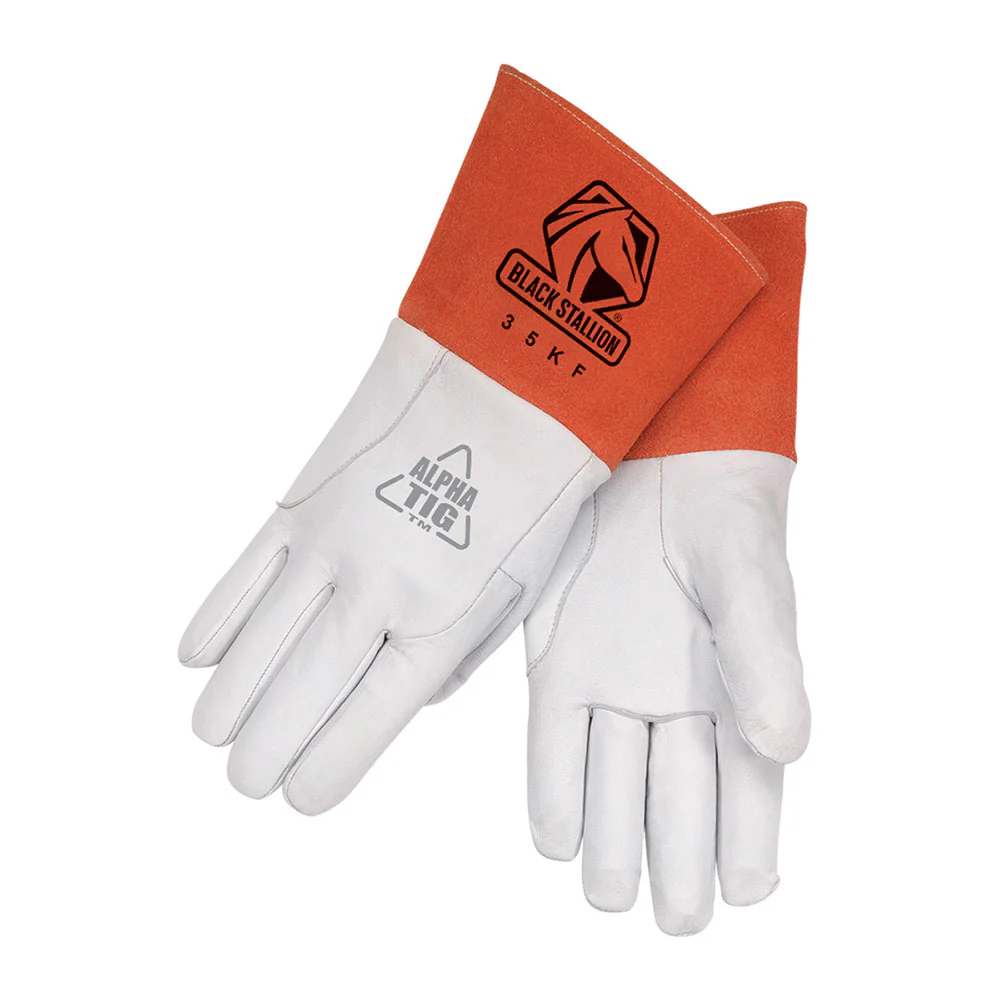 Black Stallion 35KFS Grain Kidskin TIG Welding Glove, Small - Moutools