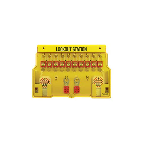 MasterLock 1483BP410 10-Lock Padlock Station, Z.T. Padlocks - Moutools