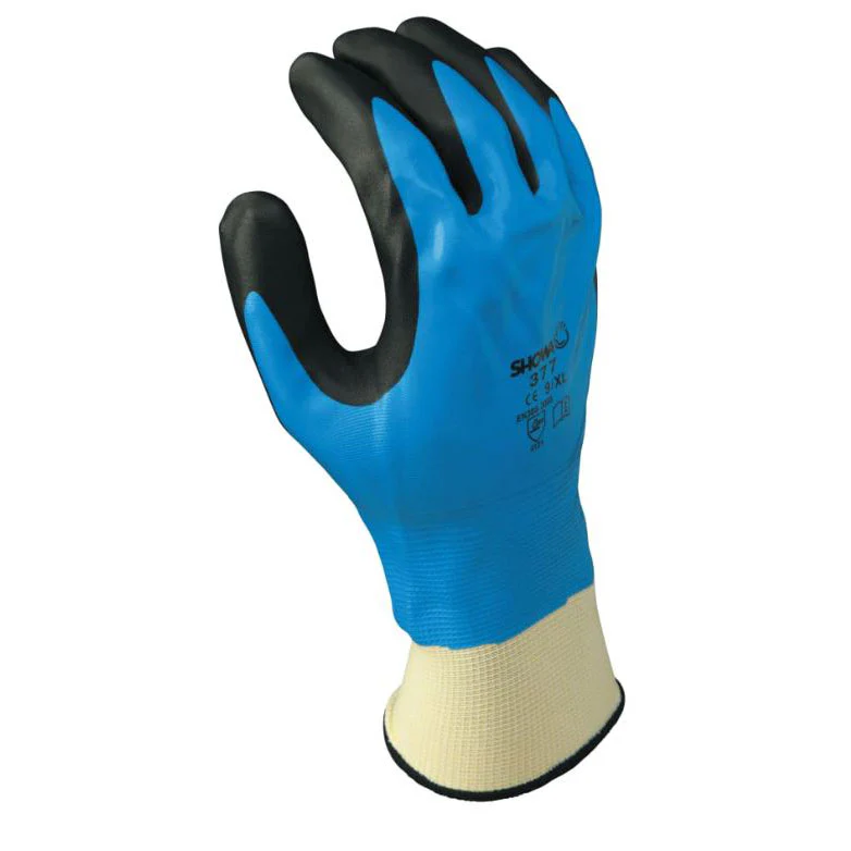 Showa 377XL Nitrile Coated Liquid-Proof Glove (XL) - Moutools