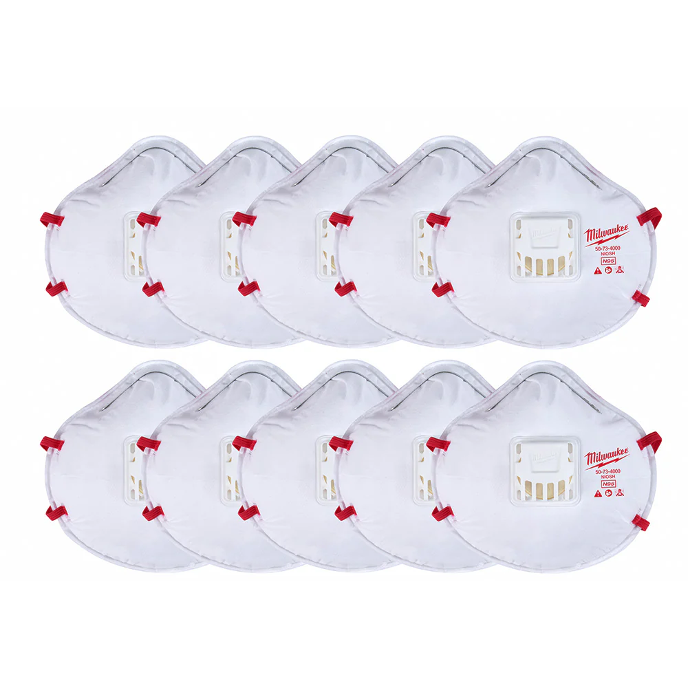 Milwaukee 48-73-4014 10pk N95 Valved Respirator - Moutools