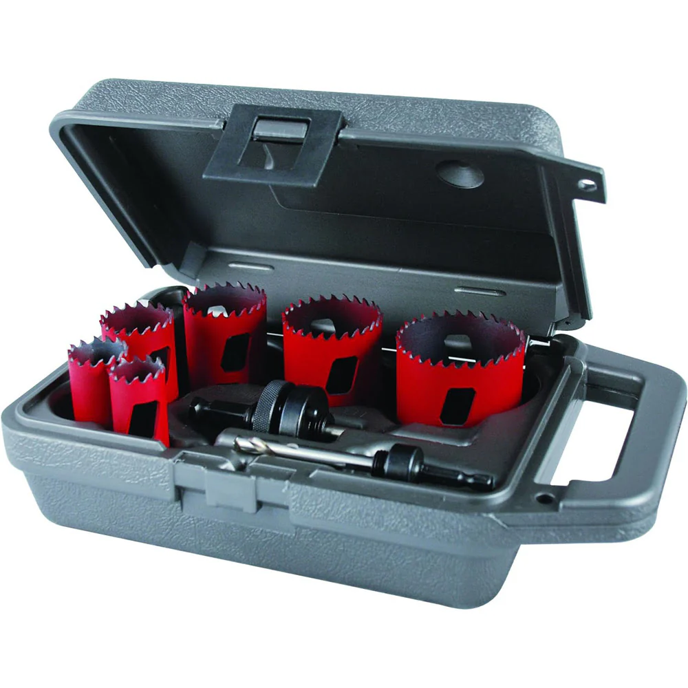 MK Morse MHS02L 177856 8 piece, Bi-Metal Hole Saw, Locksmith Kit - Moutools