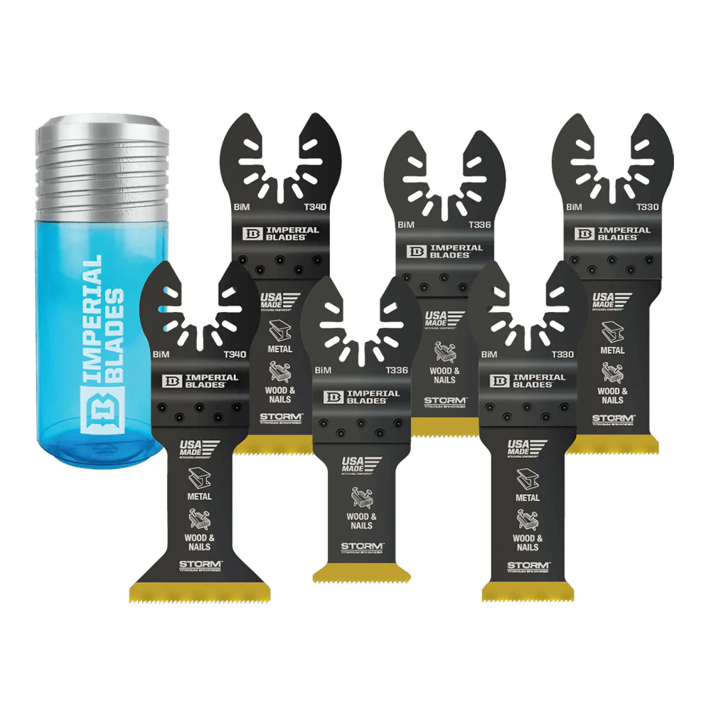 Imperial Blades IBOATV-6 One Fit Storm Titanium Metal/Wood 6Pc Variety Pack, w/Case - Moutools