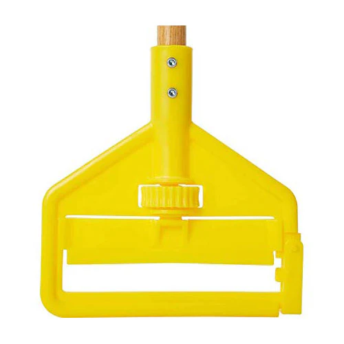 Rubbermaid FGH116000000 Invader® Side Gate Wet Mop Handle, Large Yellow Plastic Head, Hardwood Handle - Moutools
