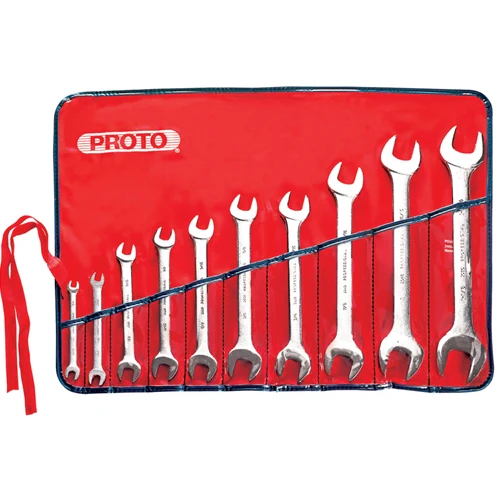 Proto J3000H 10 Piece Satin Open End Wrench Set - Moutools