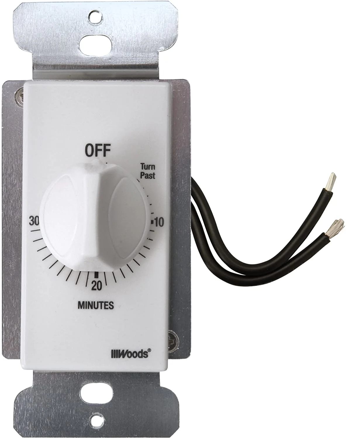 Woods 59714 In-Wall 30 Minute Spring Wound Timer, White - Moutools
