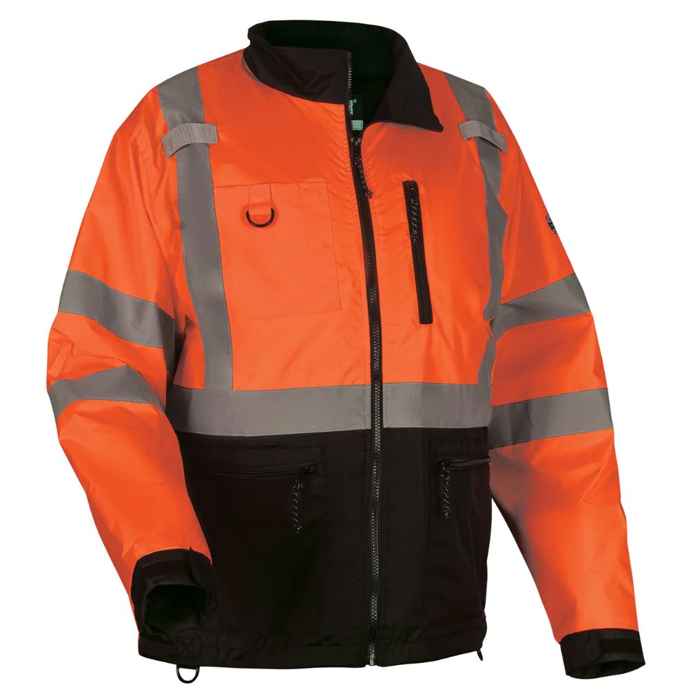Ergodyne 23434 #8351 L Orange Hi-Vis Windbreaker Water-Resistant Jacket - Moutools