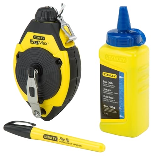 Stanley 47-681L FatMaxChalk Reel w/ Blue Chalk & Fine Tip Marker - Moutools