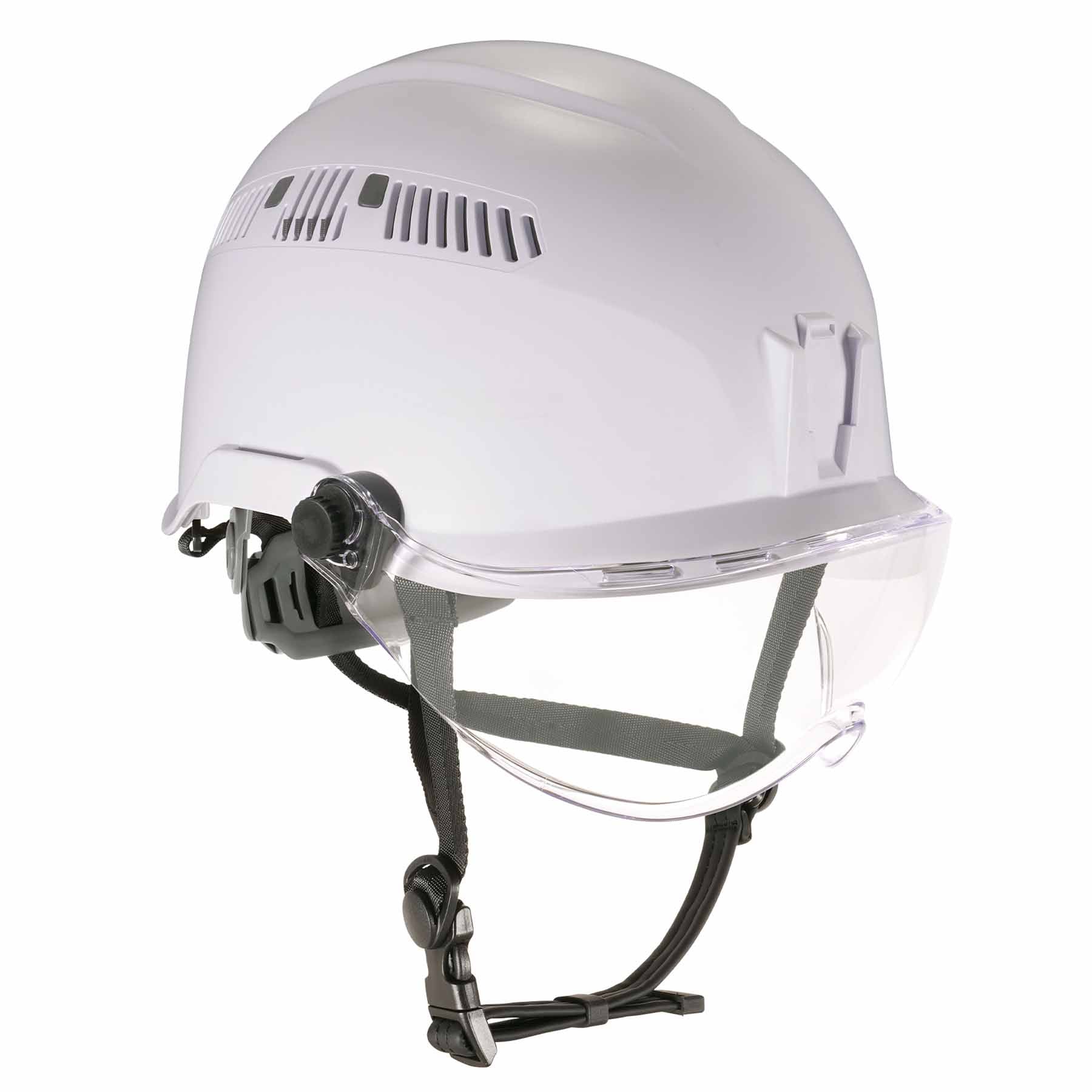 Ergodyne 60219 8975V Anti-Fog Clear Lens White Class C Safety Hard Hat Helmet + Visor - Moutools