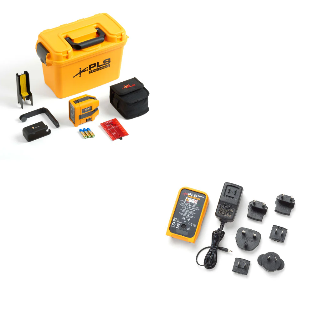 Pacific Laser 5009391 PLS 5R KIT/RBP5 5023322, 5-Point Red Laser Kit w/Lithium Ion Battery and Charger - Moutools