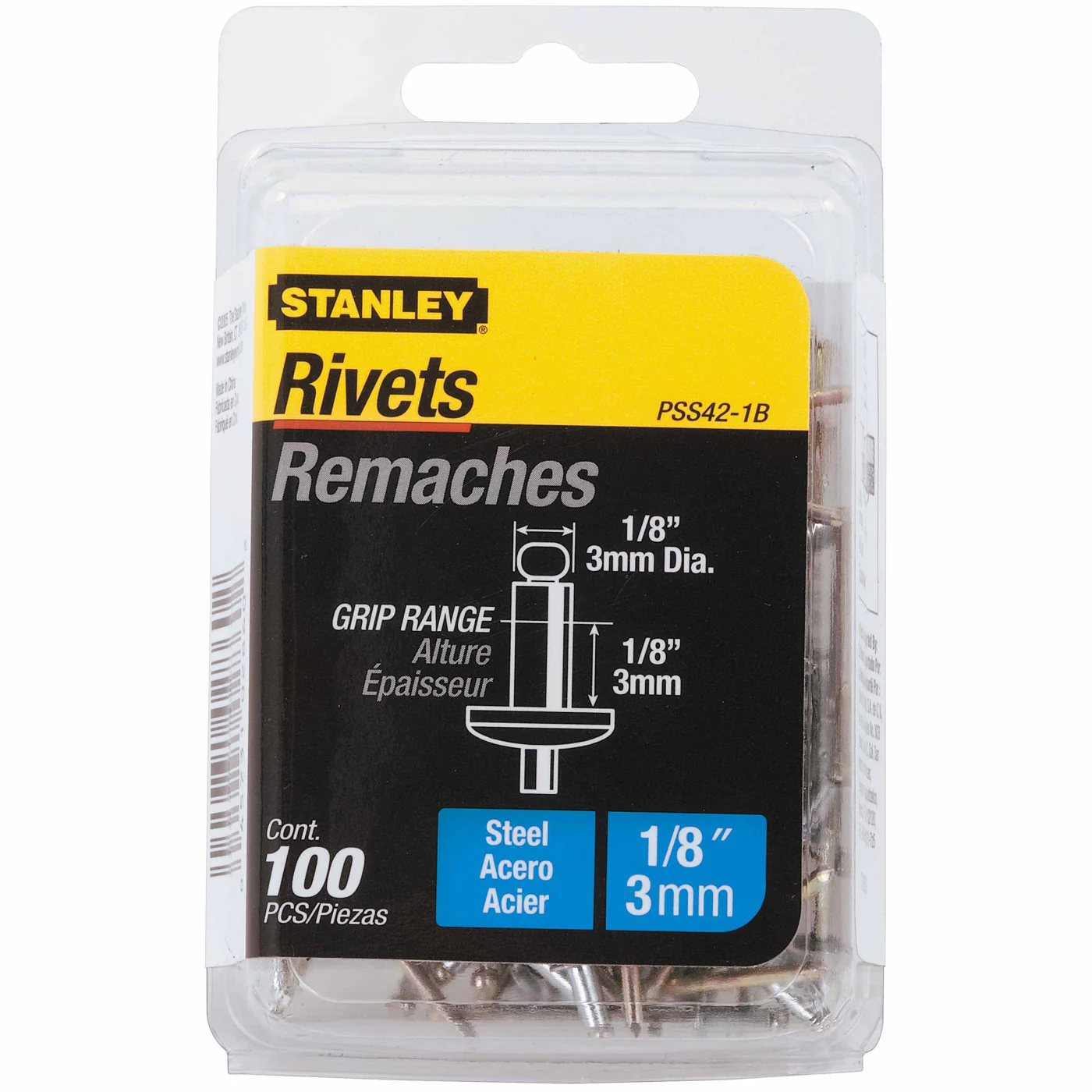 Stanley PSS42-1B Steel Rivets 1/8