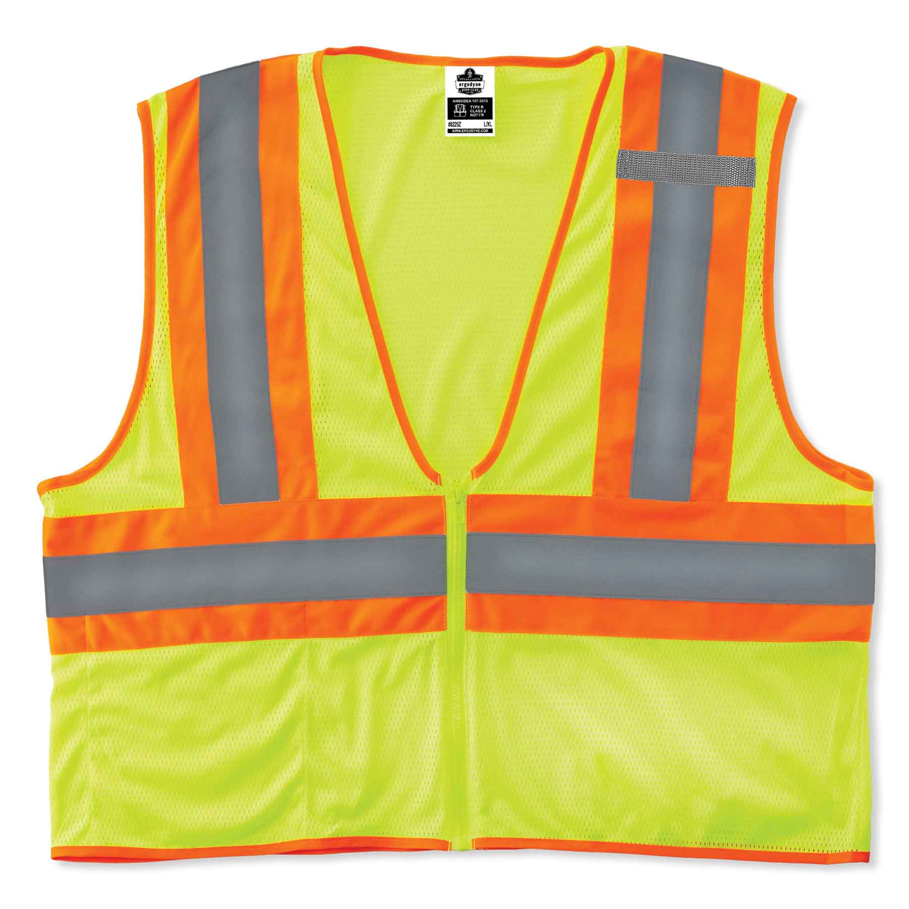 Ergodyne 21297 GloWear 8229Z Type R Class 2 Economy Two-Tone Vest, 2XL/3XL, HV Lime - Moutools