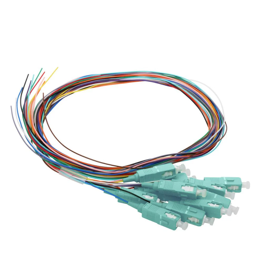 Cleerline PT-SC12-MM-1M 12 Fiber Pigtails, SC/UPC, 900 Micrometer, 50 Micrometer OM3, 1 m - Moutools