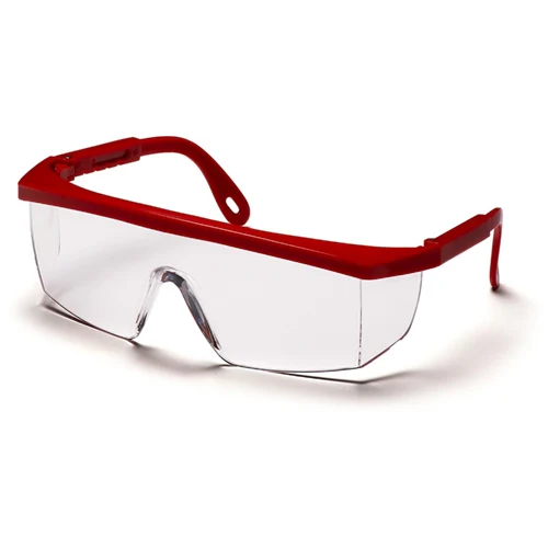 Pyramex SR410S Integra Eyewear Clear Lens Safety Glasses with Red Frame - Moutools