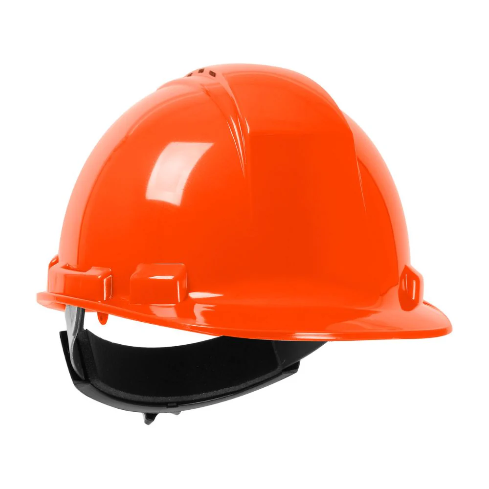 PIP 280-HP241RV-03 Whistler Vented, Cap Style Hard Hat with HDPE Shell, 4-Point Textile Suspension and Wheel Ratchet Adjustment - Orange - Moutools