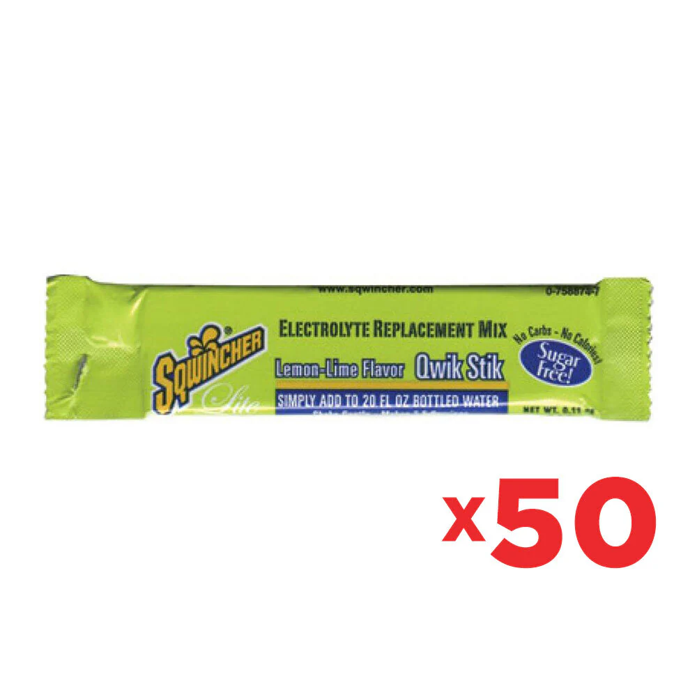 Sqwincher 060106-LL Qwik Stik Lemon Lime Sugar Free 20oz, 50 pack - Moutools