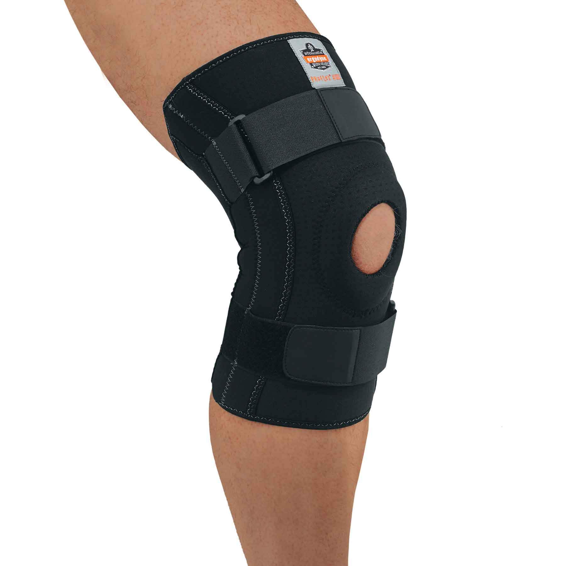 Ergodyne 16543 ProFlex 620 Knee Sleeve with Open Patella/Spiral Stays, Medium, Black - Moutools