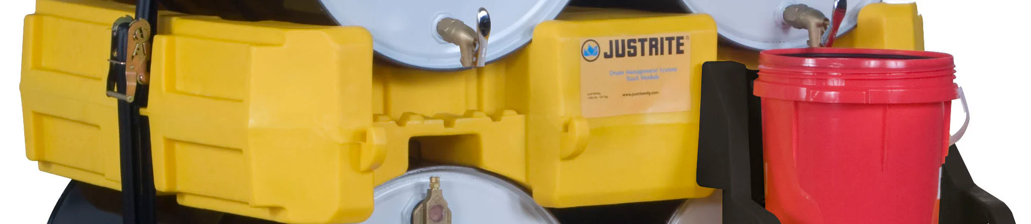 Justrite 28668 EcoPolyBlend Drum Management Stack Module - Yellow - Moutools