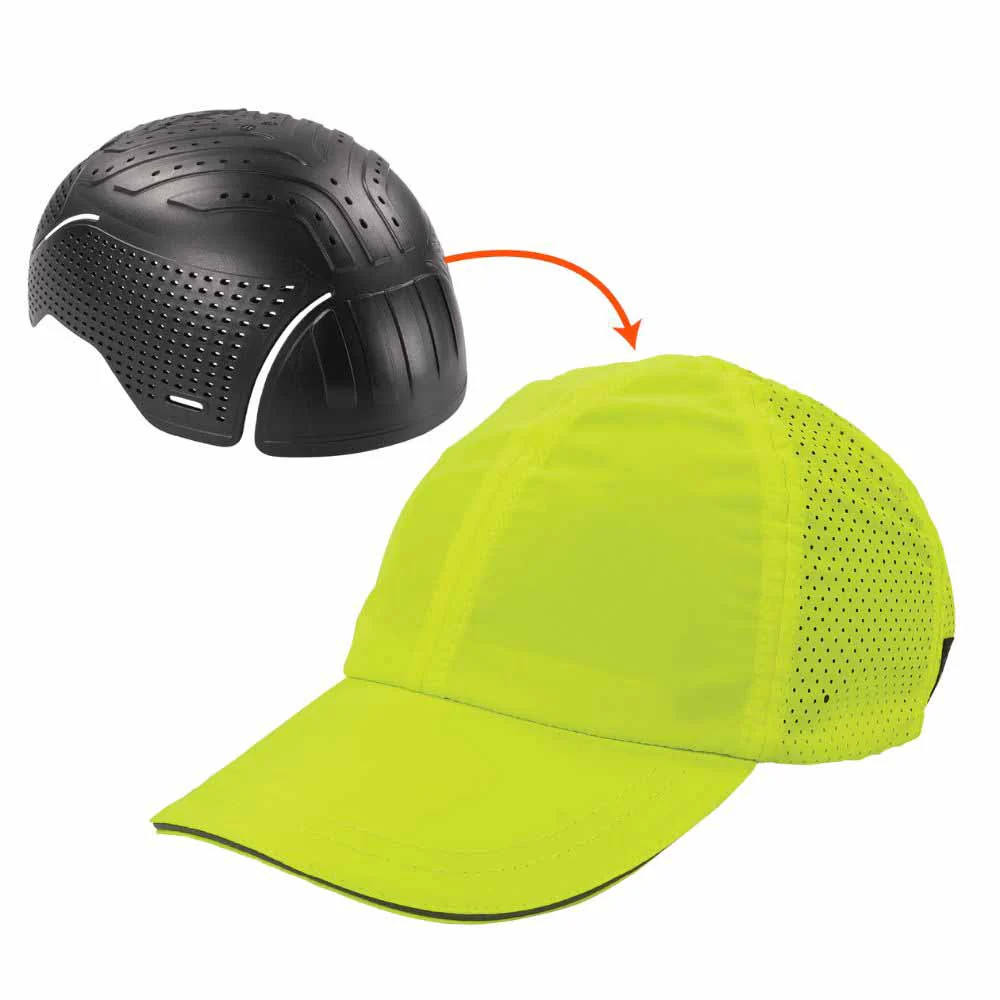 Ergodyne 23458 8947 XL/2XL Lime Lightweight Baseball Hat Bump Cap Insert - Moutools