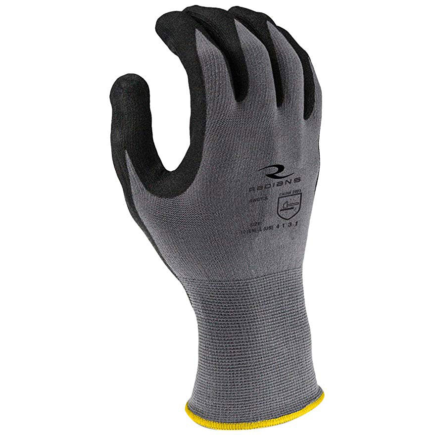 Radians RWG13-XL XL Gray Foam Nitrile Nylon Gloves, 4131 - Moutools