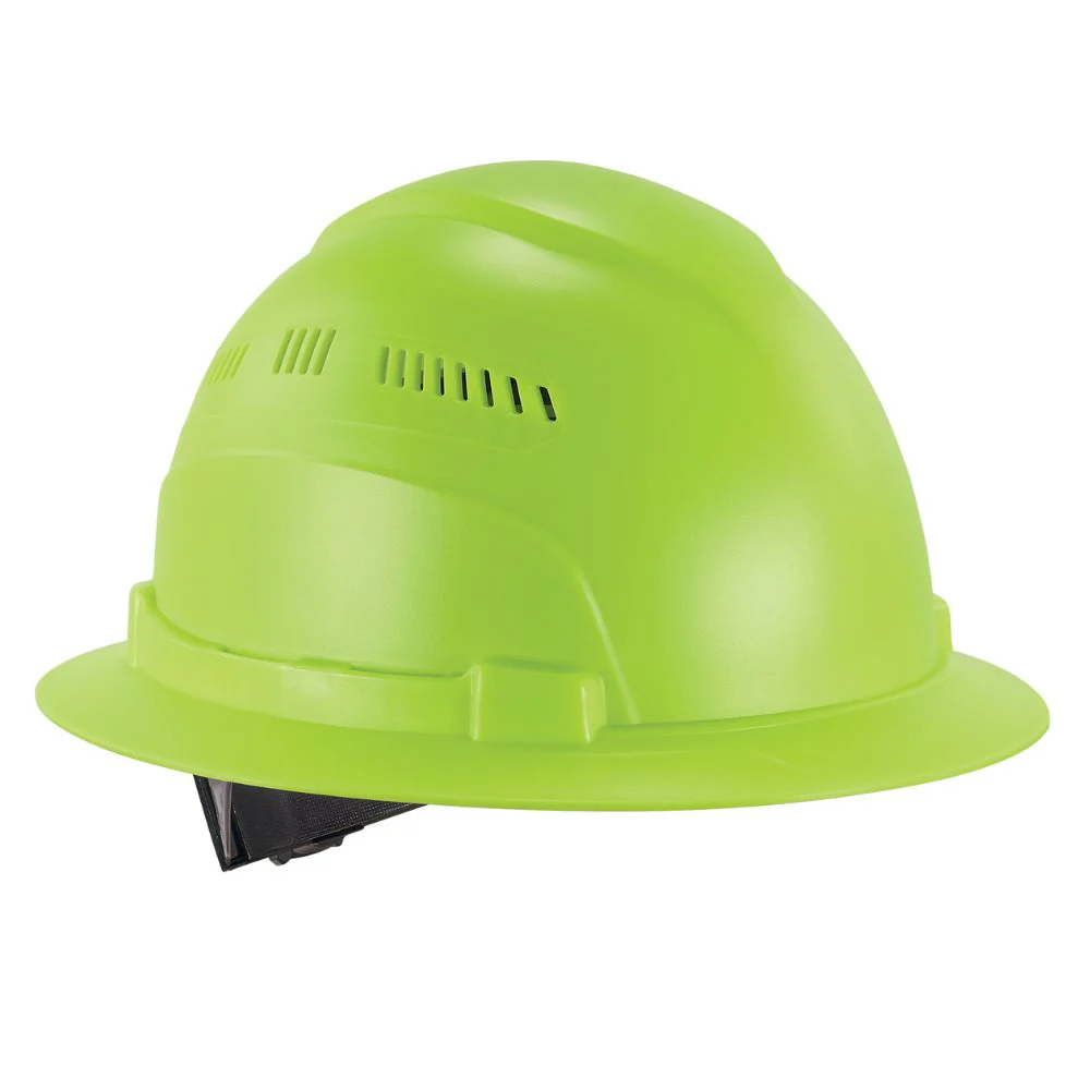 Ergodyne 60228 #8968 Lime Lightweight Full Brim Hard Hat Vented Class C - Moutools