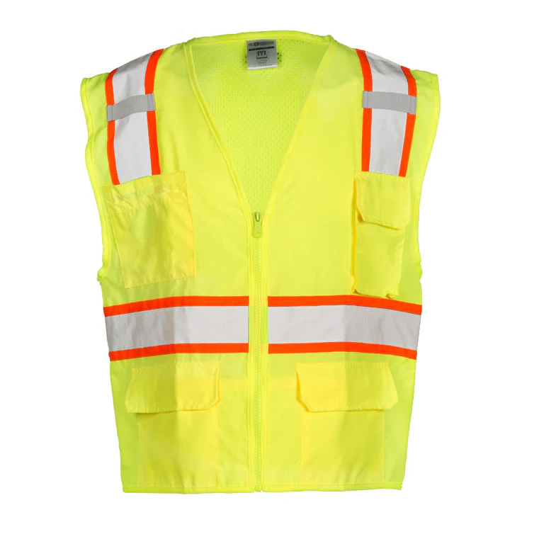 ML Kishigo 1163-2XL Lime Solid Front with Mesh Back Vest, XXL - Moutools