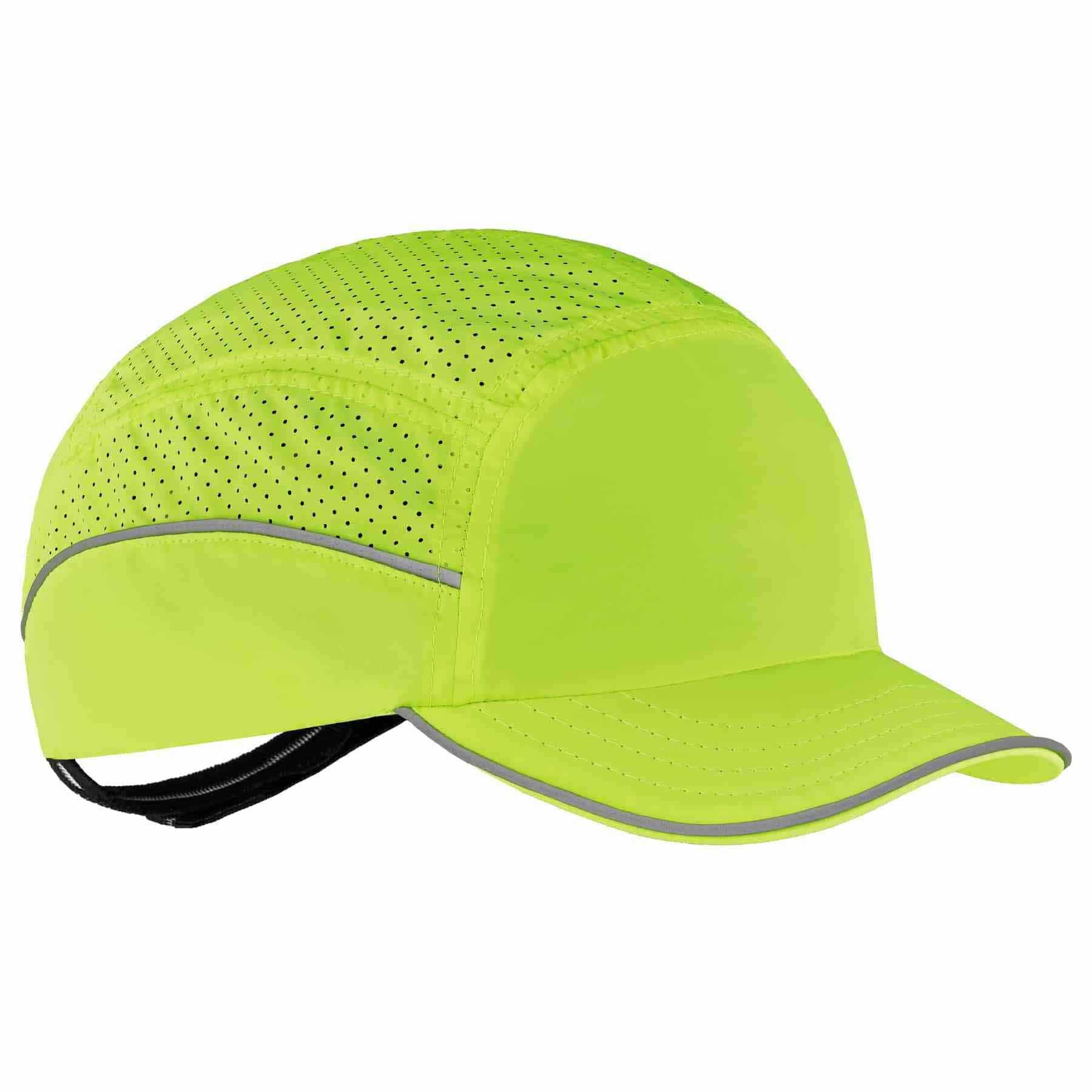 Ergodyne 23351 8955 Short Brim Lime Lightweight Bump Cap Hat - Moutools