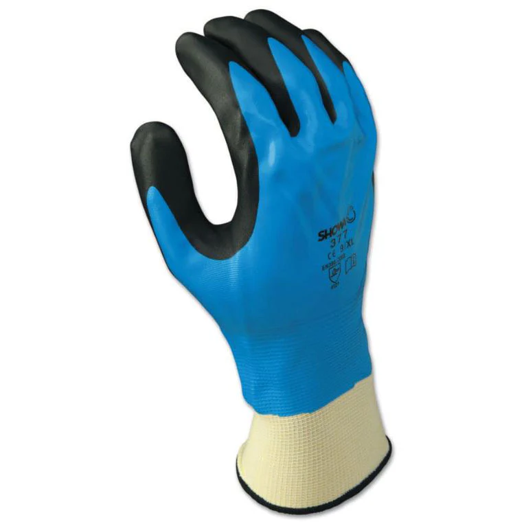 Ors/Nasco 377L Showa Nitrile Coated Liquid-Proof Glove (L) - Moutools