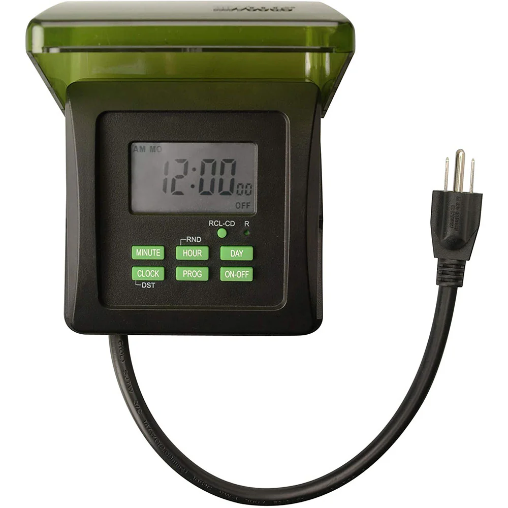 Woods 50015 50015WD Outdoor 7-Day Heavy Duty Digital Plug-in Timer, 2 Grounded Outlets, Weather - Moutools