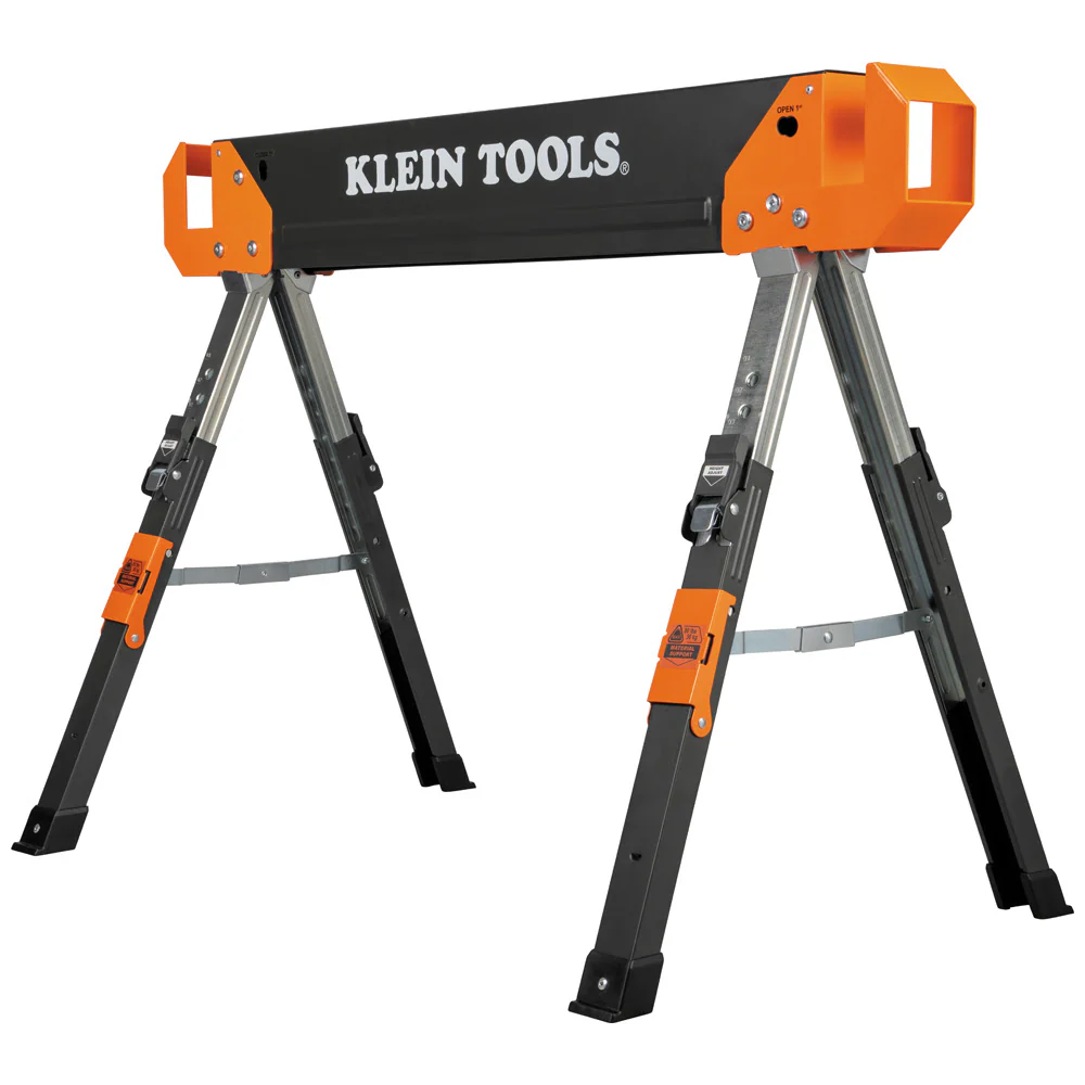 Klein 66188 Adjustable-Leg Folding Saw Horse and Jobsite Table, 1-Pack - Moutools