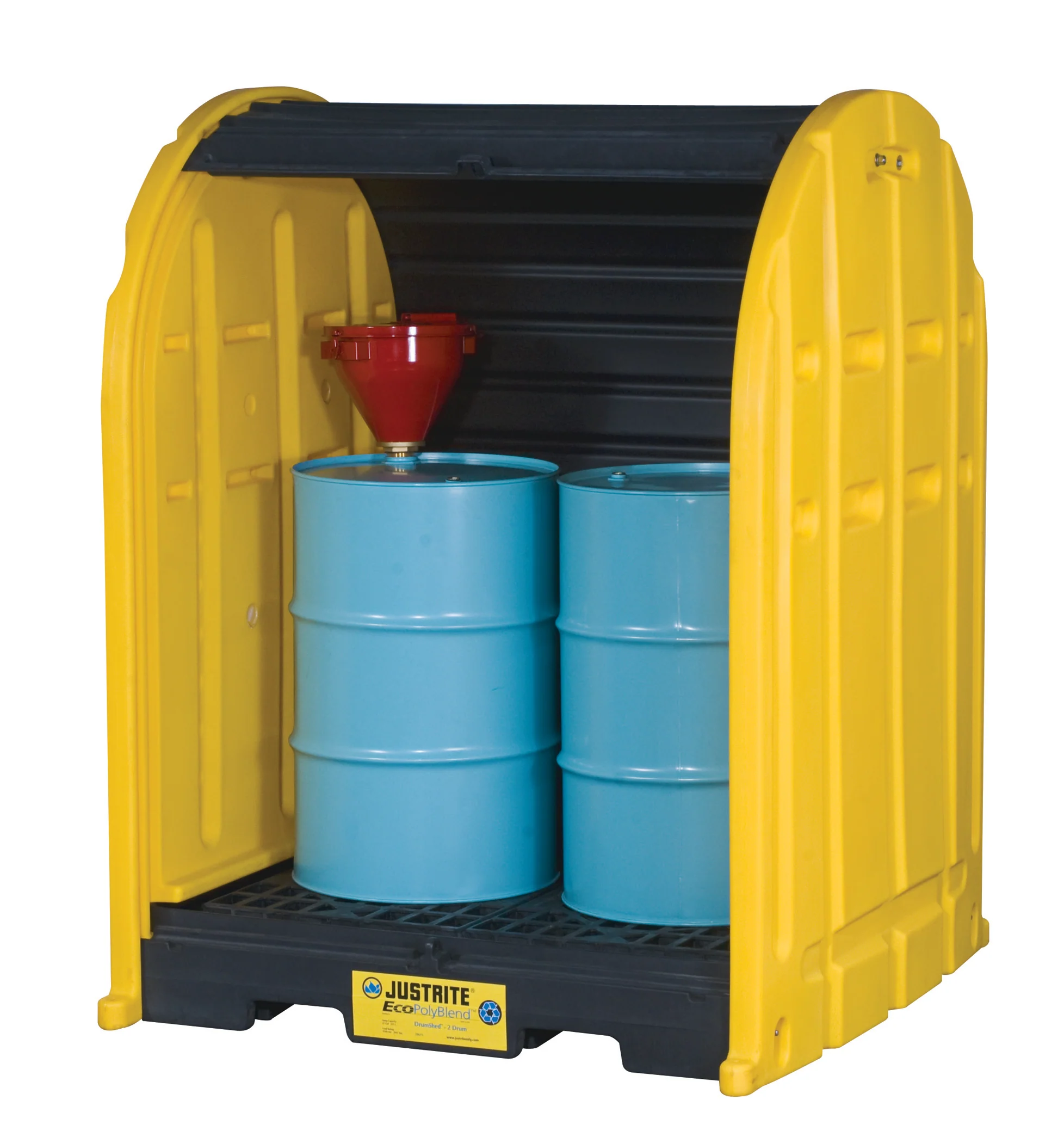 Justrite 28675 2-Drum DrumShed- Yellow - Moutools