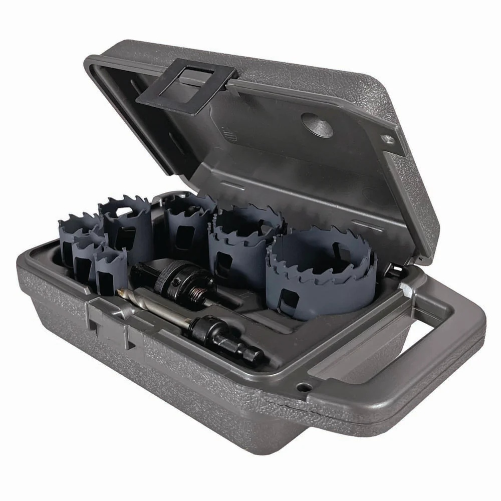 MK Morse MHSTK100 11 piece, Carbide Tipped Hole Saw, General Purpose, Maintenance Kit - Moutools
