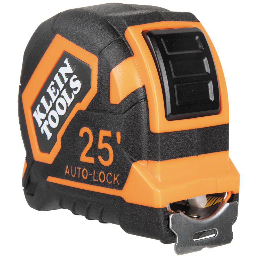 Klein 9125AL Tape Measure, 25' Single-Hook Auto-Lock - Moutools