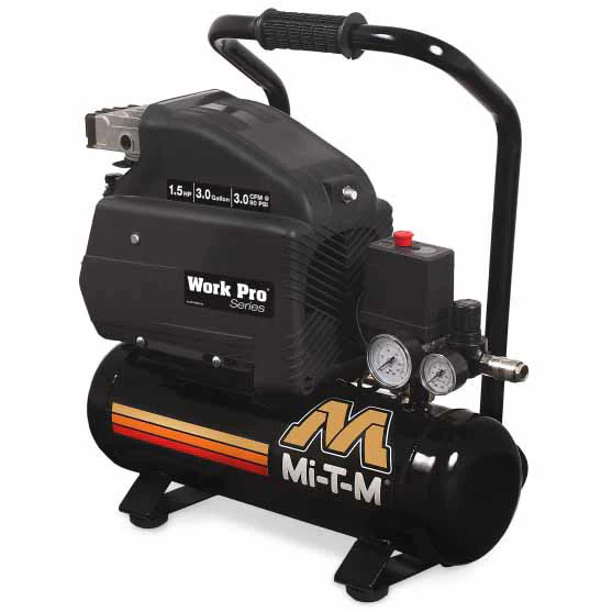 Mi-T-M AM1-HE15-03M Work Pro Series 3-Gallon Single Stage Electric Air Compressor - Moutools