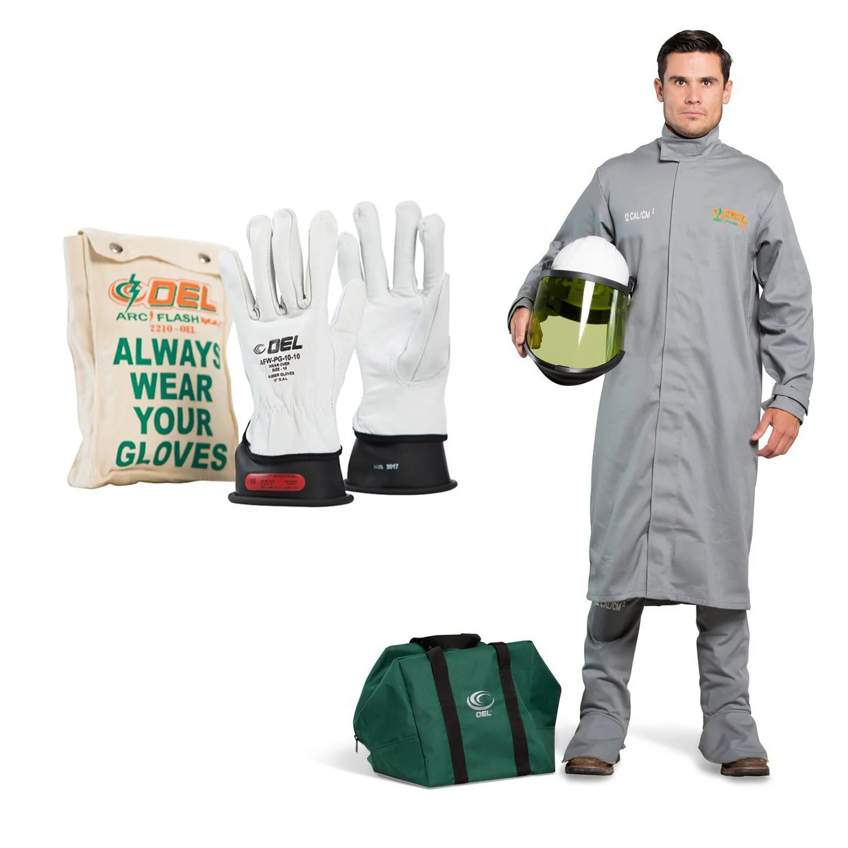 OEL AFW12-NCB-L-0-11-B 12 Cal Large Navy Coat and Bib Kit with Class 0 Glove Kit - Moutools